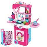 Maleta Hora Cozinhar Brinquedo Infantil Luz Som E Acessórios