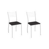 Cadeira Sala De Jantar Malta 2c140br Aço Kit 2 Un Branco/ano Preto - Kappesberg