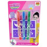 Tatto Collection 3 Canetas Gel E Adesivos - Dm Toys