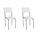 Cadeira Sala De Jantar Ibiza 2c133cr Aço Kit 2 Un Cromado/ano Branco - Kappesberg