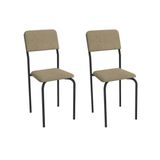 Cadeira Sala De Jantar Ibiza 2c133prf Aço Kit 2 Un Preto/boucle Bege Fendi - Kappesberg