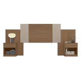 Cabeceira Casal Extensível E Mesas Cany Carvalho/fendi Z17 - Mpozenato