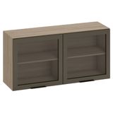 Armário Aéreo 120cm 2 Portas De Vidro Grace Carvalho Oak Z44 - Mpozenato