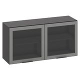 Armário Aéreo 120cm 2 Portas De Vidro Grace Grafite Z44 - Mpozenato