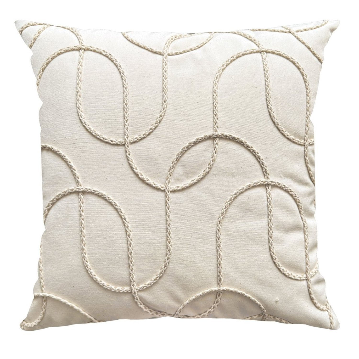 Capa Donatella 072 Com Bordado 43 Cm X 43 Cm Bege/cru