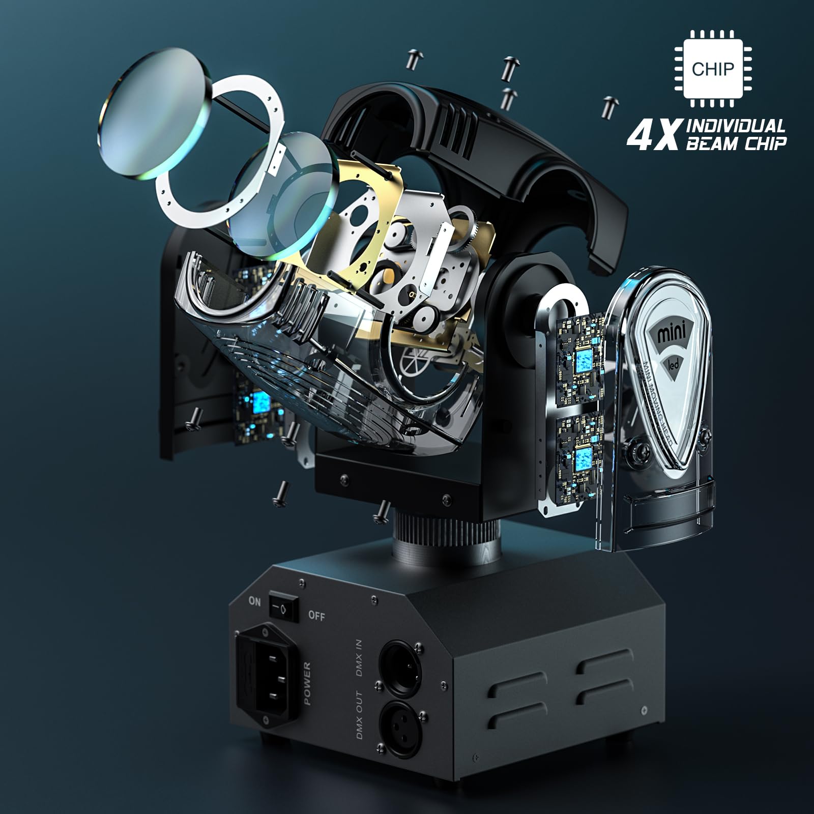 動作OK U'King MINI LED MOVING HEAD 2個セット Moving Head Dj Lights U`king Mini Led Rgbw Stage Lighting (2