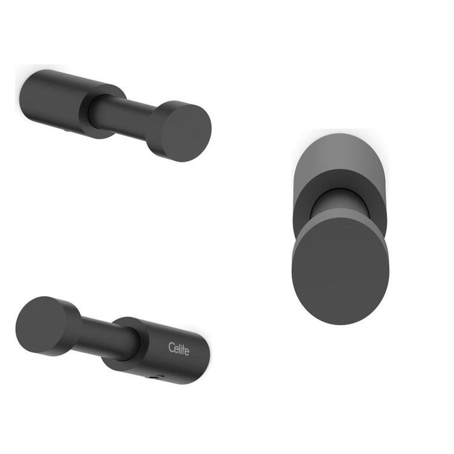 Kit Com 3 Cabide Flow Design Redondo Moderno Preto Matte