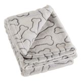 Cobertor Para Animais De Estimação Bone Dry Com Estampa Óssea Em Relevo 90x120cm Cinza