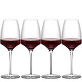 4 Taças De Cristal Para Vinho Água Eleganza Fracalanza 630ml