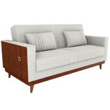 Sofa Cama 2 Lugares 203 Cm Esther Boucle Corino Whisk Milani Store Natural