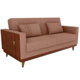 Sofa Cama 2 Lugares 203 Cm Esther Boucle Corino Whisk Milani Store Marrom