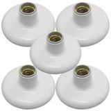 5 Plafon Plafonier Bocal Porcelana 100w 250v Branco - Ilumi