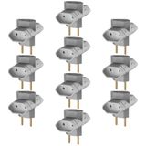 10 Adaptadores Tomada Benjamim Tipo T 3 Saída 10a-250v Ilumi