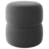Puff Redondo Decorativo 49x43 Cm Paris Linho Milani Store Cinza