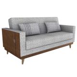 Sofa Cama 2 Lugares 203 Cm Linho Plano Milenum Corino Whisk Milani Store Palha
