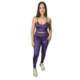 Conjunto Fitness Calça Legging E Top Poliamida Confortavel Sem Transparencia Academia Ginastica