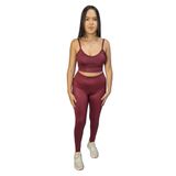 Conjunto Fitness Calça Legging E Top Poliamida Confortavel Sem Transparencia Academia Ginastica