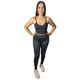 Conjunto Fitness Calça Legging E Top Poliamida Confortavel Sem Transparencia Academia Ginastica