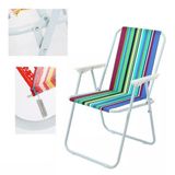 Cadeira Dobrável, Praia, Camping, Com Mola, Pesca, Jardim, Varanda, Alta, Banqueta, Encosto Alta.