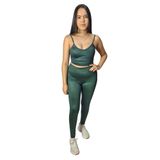 Conjunto Fitness Calça Legging E Top Poliamida Confortavel Sem Transparencia Academia Ginastica