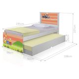 Bicama Juvenil Com Cabeceira Adesivada Trenzinho