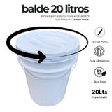 Balde Industrial Grau Alimentício - Kit 20 Pçs