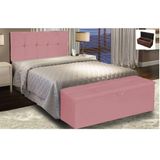 Kit Calçadeira E Painel Nina 160 Cm Sued Rose