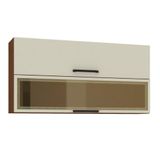 Armário Suspenso Com 2 Portas Quebec Nogueira Off White