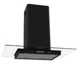Coifa De Ilha Vidro Reto Black 4 E 5 Bocas 90cm - Fogatti