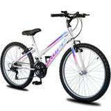 Bicicleta Aro 26 Infantil Feminina 18 Vel Marchas Dropp Sport Freio V-brake - Branco+azul - Único Branco+azul