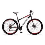 Bicicleta Aro 29 Bike Aço 21 Marchas Velocidades Freio A Disco Cor:vermelho