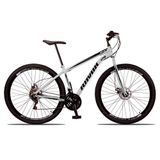 Bicicleta Aro 29 Bike Aço 21 Marchas Velocidades Freio A Disco Cor:branco