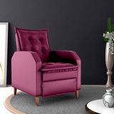 Poltrona Reclinável Leeds Veludo Turkey Marsala