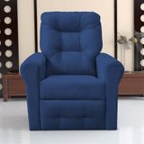 Poltrona Reclinável Para Descanso Thalia Suede Azul