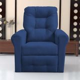 Poltrona Reclinável Para Descanso Guaíra Suede Azul