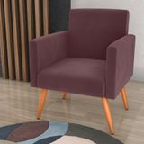 Poltrona Para Decoração Sara Veludo Rosê