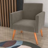 Poltrona Para Decoração Sara Veludo Cappuccino