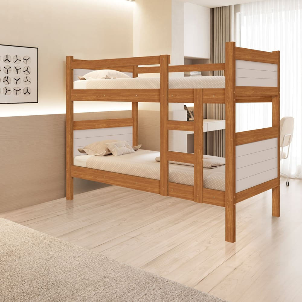 Beliche Barreto Virtus Com Escada, Grade De Proteção E Acabamento Em Pintura Uv - Nature/off White