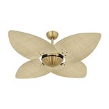 Ventilador De Teto Dormamu Dourado Office 4 Pás Palmae Natural 110v