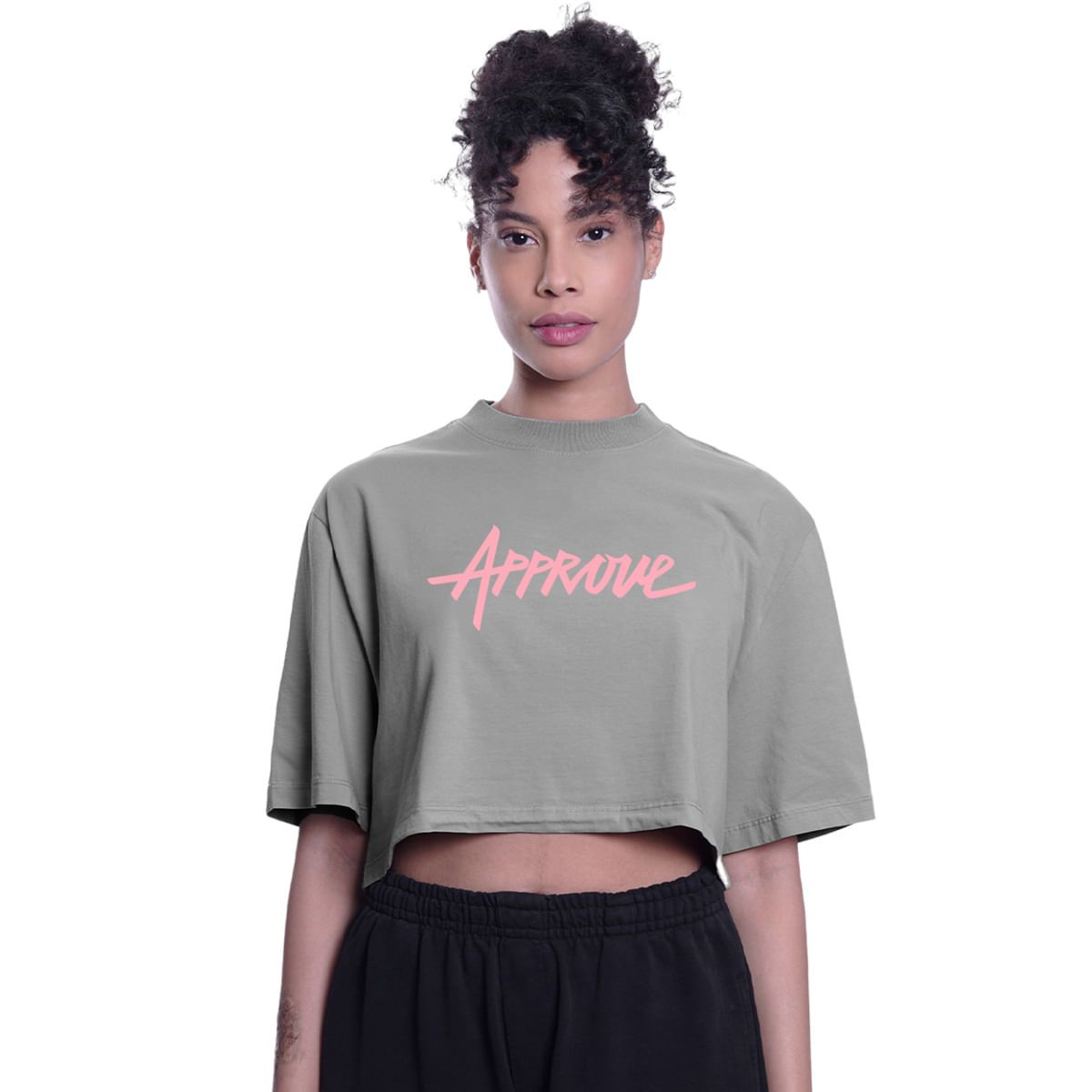 Camiseta Cropped Approve Feminino New Classic