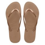 Sandálias Havaianas Slim Rose Gold Para Mulheres - Tamanho 37/38 Br