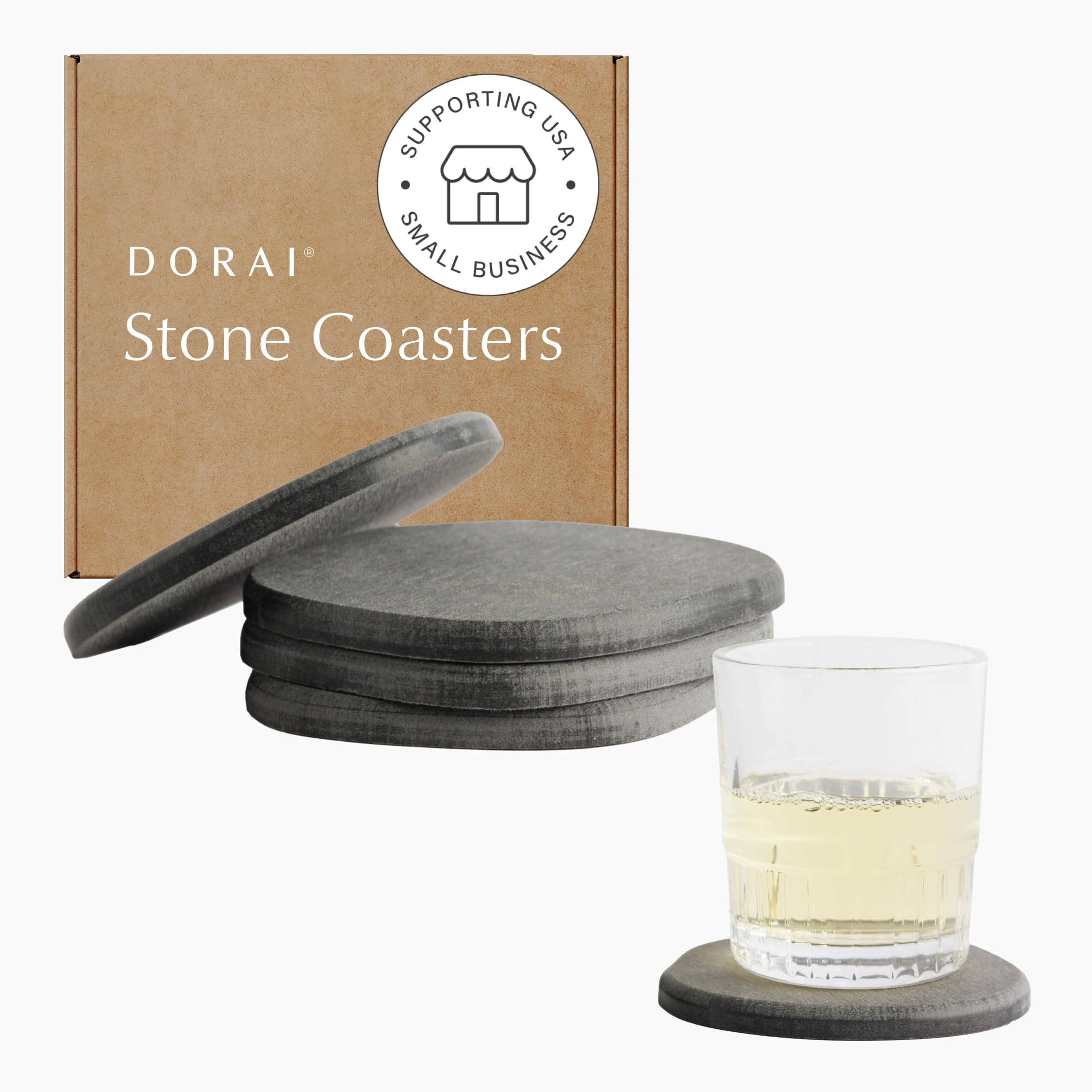 Conjunto De Montanhas-russas Dorai Home Stone 4 Porta-copos Absorventes De Diatomita