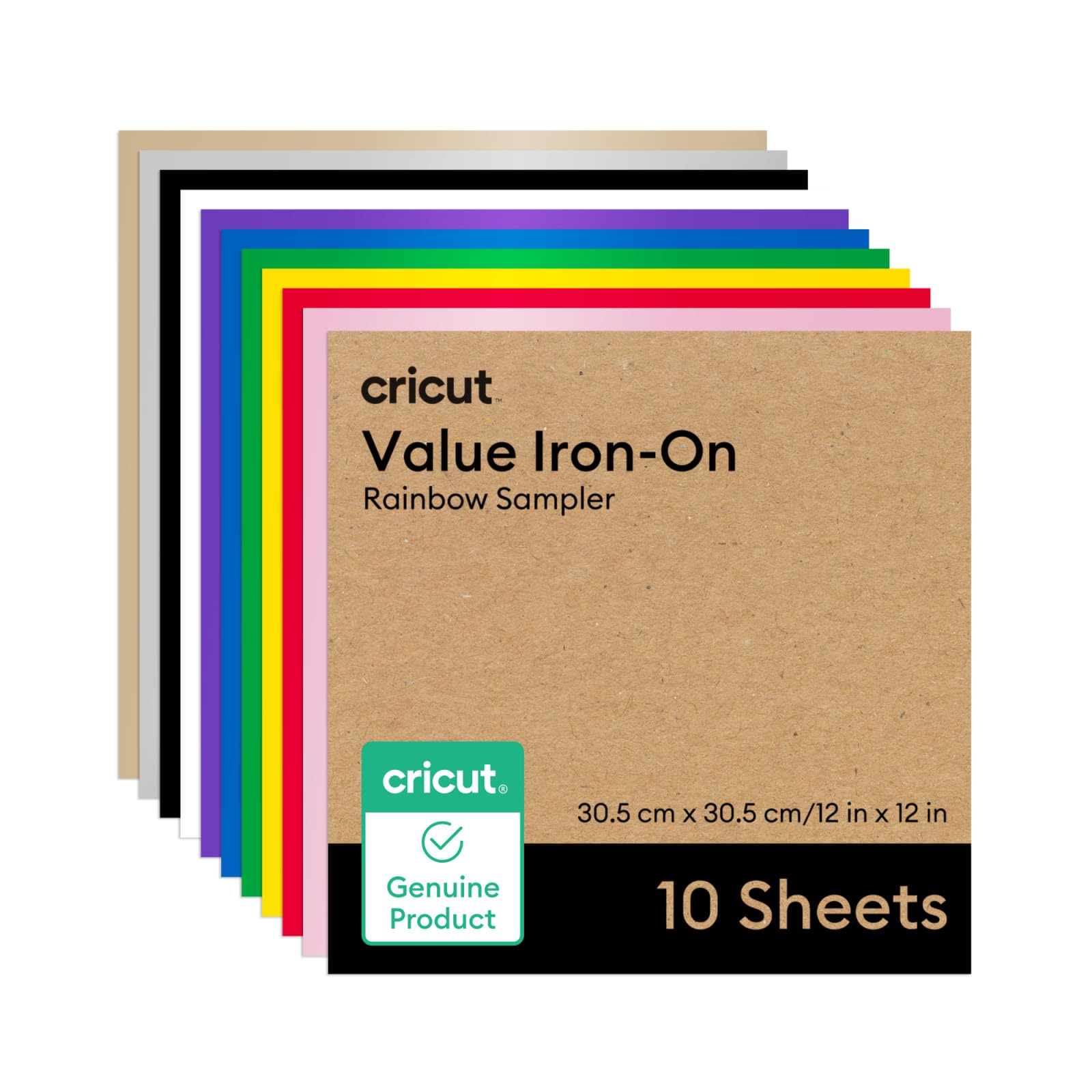 Vinil De Transferência Térmica Cricut Value Iron On Rainbow 10 Folhas