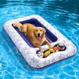 Dog Pool Float Moko Para Cães Pequenos, Médios E Grandes, Azul