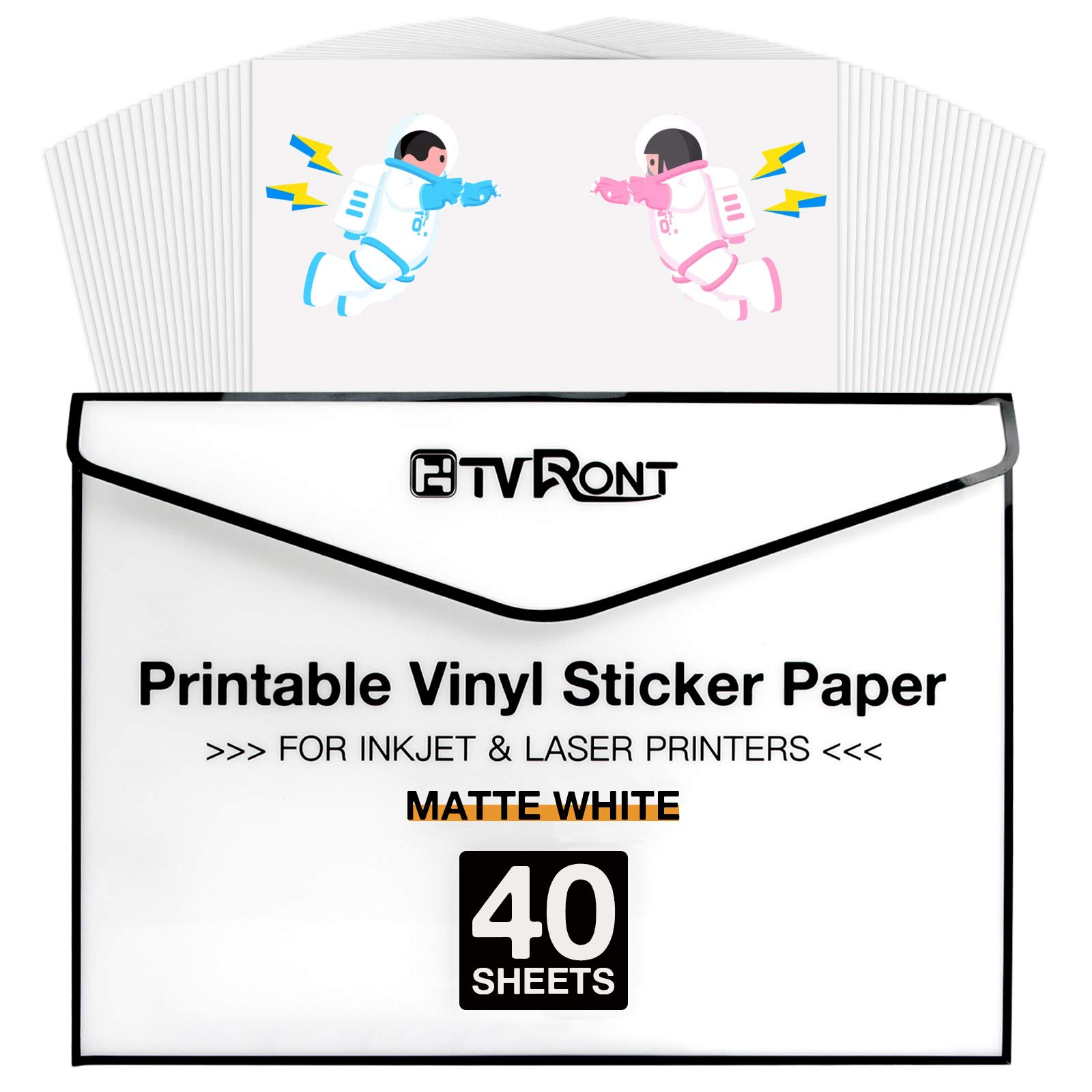 Vinil Imprimível Htvront 40 Peças Em Branco Fosco 8,5x11 (140 G)