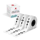Recarga De Fita De Etiqueta Phomemo D30 D35 Preta Sobre Branco 15 Mm X 6 M