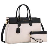 Bolsa Para Laptop Lovevook Para Mulheres De 15,6 Polegadas De Couro Impermeável Bege