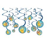 Decorações Suspensas Em Espiral Amscan Pokémon Multicolor X12
