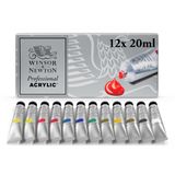 Conjunto De 12 Tubos Em Acrílico Colorido Winsor &amp; Newton Artists, 20 Ml