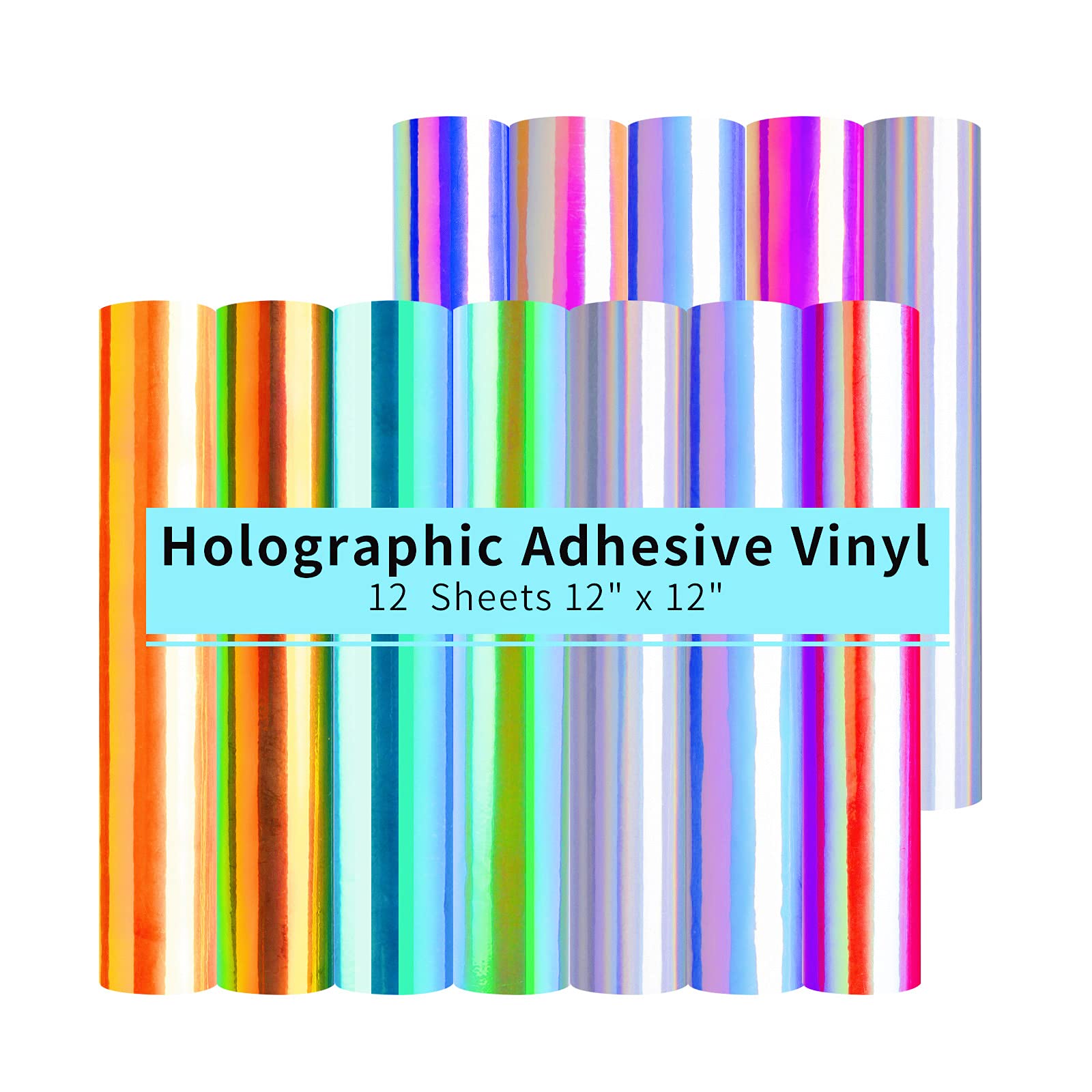 Vinil Holográfico Htvront 12 Folhas 30x30cm Para Máquina De Corte